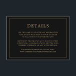 Cartão De Informações Casamento Elegante Simples de Monograma Preto e Do<br><div class="desc">Simples cartão de cerimônia de núpcias com um design moderno, mas elegante, com seus detalhes cercados por uma fina fronteira. Todo o texto está em ouro sobre fundo preto. As fontes e as cores de fundo podem ser alteradas para qualquer cor desejada clicando no botão "personalizar". Um design chic e...</div>