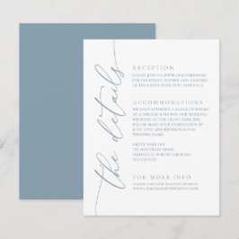Cartão De Informações Casamento Elegante Simples Dusty Blue 2