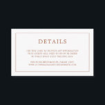 Cartão De Informações Casamento Elegante Simples Terracotta Monograma<br><div class="desc">Simples cartão de cerimônia de núpcias com um design moderno, mas elegante, com seus detalhes cercados por uma fina borda e seu monograma no verso. Todos os elementos de design estão em terracota / laranja queimado / ferrugem e podem ser alterados na ferramenta de edição de design. Um design chic...</div>