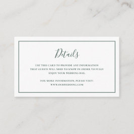 Cartão De Informações Casamento Elegante Verde Florestal Tradicional