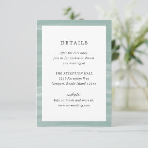 Cartão De Informações Casamento Elegante Verde-Verde-Chic-Costeira