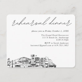 Cartão De Informações Casamento em Anchorage Jantar de Rehearsal Elegant
