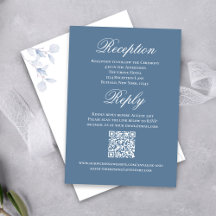 Casamento em Azul Poeirento Script RSVP Recepção 