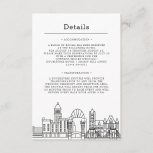 Cartão De Informações Casamento em Cincinnati   Informações para Convida
