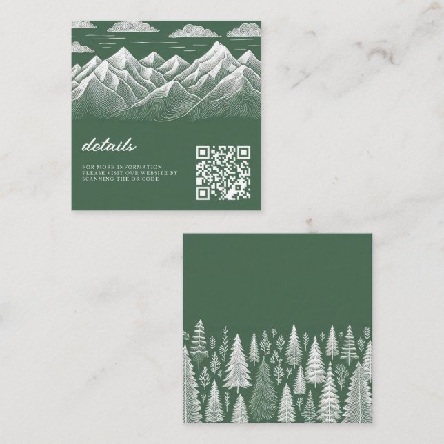 Cartão De Informações Casamento em Green Mountain (Frente/Verso)
