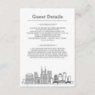 Cartão De Informações Casamento em Nashville   Detalhes do Convidado Aco