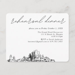 Cartão De Informações Casamento em Phoenix: Jantar de Rehearsal Elegante