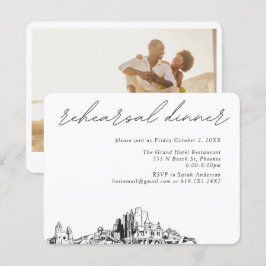 Cartão De Informações Casamento em Phoenix: Jantar de Rehearsal Elegante