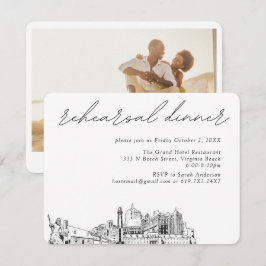 Cartão De Informações Casamento em Virginia Beach Jantar de Rehearsal El
