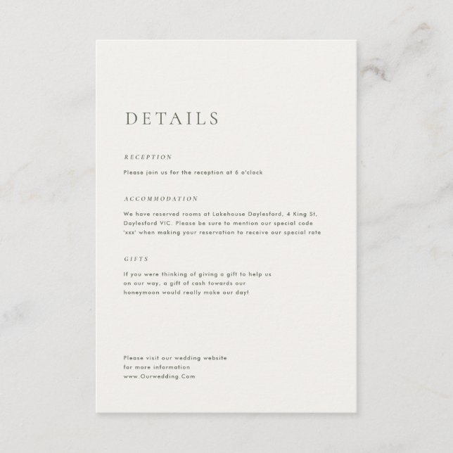 Cartão De Informações Casamento Eucalyptus Greenery & Pink Florals (Frente)