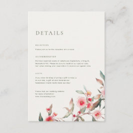 Cartão De Informações Casamento Eucalyptus Greenery & Pink Florals