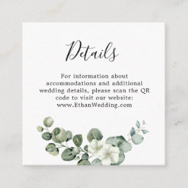 Cartão De Informações Casamento Eucalyptus Rustic Greenery