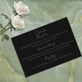 Cartão De Informações Casamento Fases da Lua Mariposa Luna Boho Preto Mí