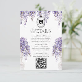 Cartão De Informações Casamento Florais Elegantes Vintage Detalhes Regên