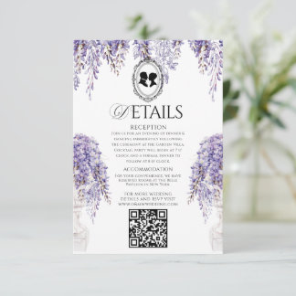 Cartão De Informações Casamento Florais Elegantes Vintage Detalhes Regên