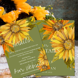 Cartão De Informações Casamento Floral Amarelo