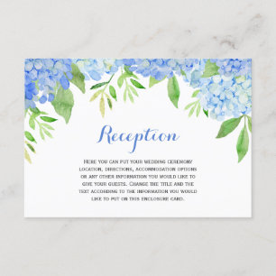 Cartão De Informações Casamento Floral Azul Hydrangea