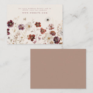 Cartão De Informações Casamento Floral Beige Fall