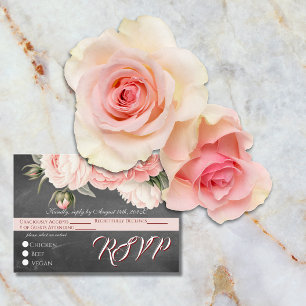 Cartão De Informações Casamento Floral Boho Quadro-negro Vintage