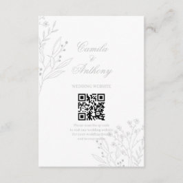 Cartão De Informações Casamento Floral Boho Silver Corner