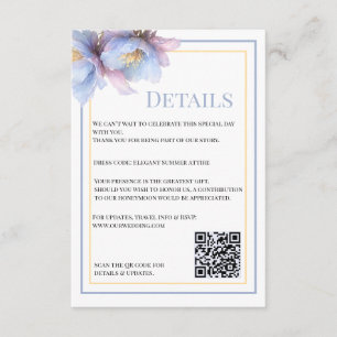 Cartão De Informações Casamento Floral Botânico Pastel Artístico