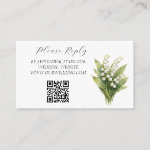 Cartão De Informações Casamento Floral Branco Lírio do Vale