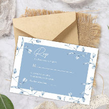 Casamento Floral Chinoiserie Azul Minimalista