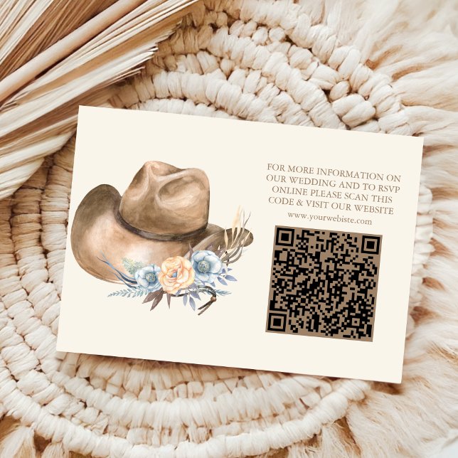 Cartão De Informações Casamento Floral da Boêmia Ocidental (Criador carregado)