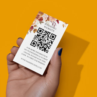 Cartão De Informações Casamento Floral de Aquarela de outono Elegante