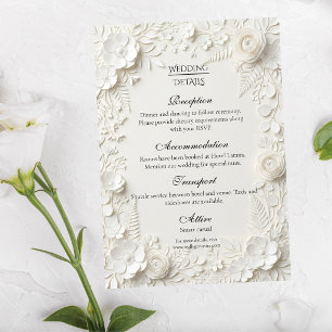 Cartão De Informações Casamento Floral de Luxo Moderno
