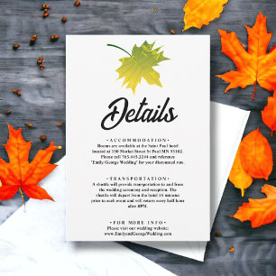 Cartão De Informações Casamento Floral De Outono Da Elegante Ruptura Rus