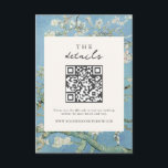 Cartão De Informações Casamento Floral de Vincent Van Gogh Almond Blosso<br><div class="desc">Cartão de cerimônia de detalhes de casamento minimalista com o fundo de Vincent Van Gogh Almond Blossom e design gráfico simples.</div>