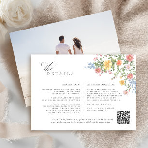 Cartão De Informações Casamento Floral do Jardim do Primavera de Pastel 