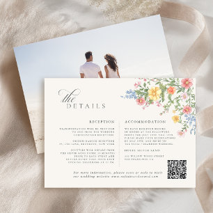 Cartão De Informações Casamento Floral do Jardim do Primavera de Pastel 