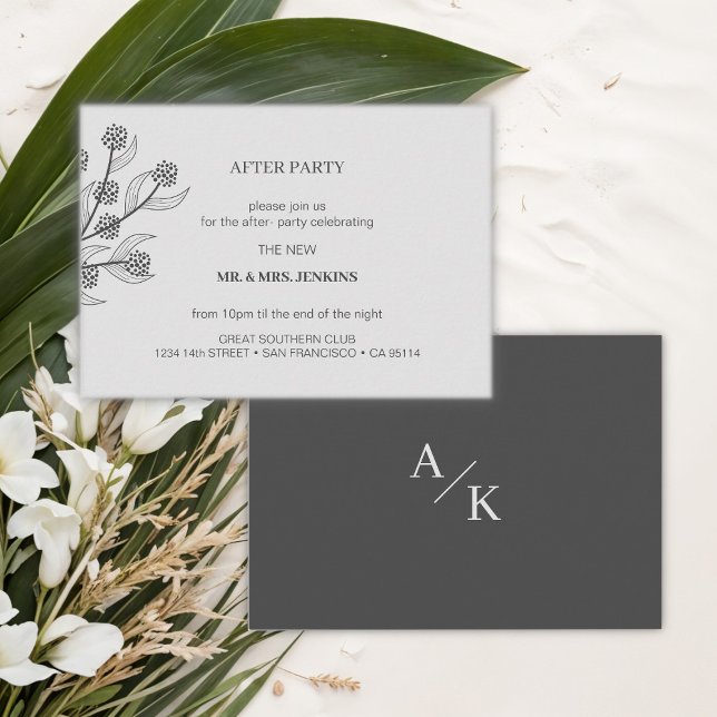 Cartão De Informações Casamento Floral Elegante Após Festa (Criador carregado)