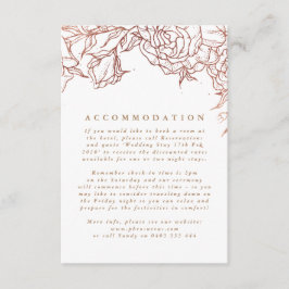 Cartão De Informações Casamento Floral Elegante Elegante de Cobre Dourad
