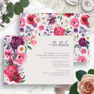 Cartão De Informações Casamento Floral Ousado