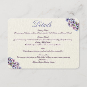 Cartão De Informações Casamento Floral Romântico Poético Lilac Watercolo