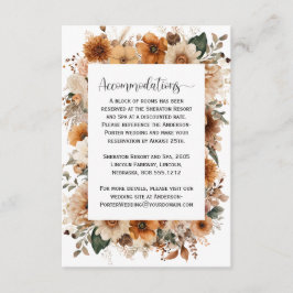 Cartão De Informações Casamento Floral Rustic Bohemian Autumn |