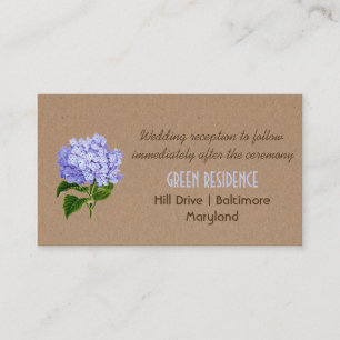 Cartão De Informações Casamento Floral Rustic Kraft Paper Hydrangeas