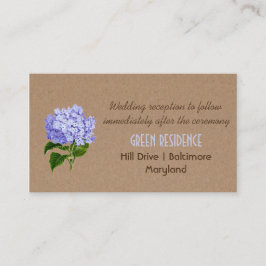 Cartão De Informações Casamento Floral Rustic Kraft Paper Hydrangeas