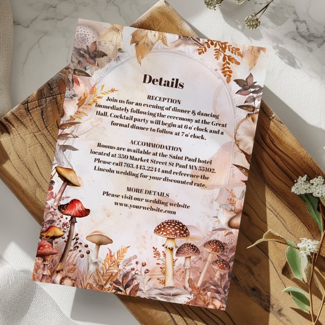 Cartão De Informações Casamento Floresta Encantada Cogumelo Veneno (Criador carregado)