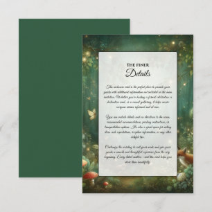 Cartão De Informações Casamento Florestal Encantado Emerald Green