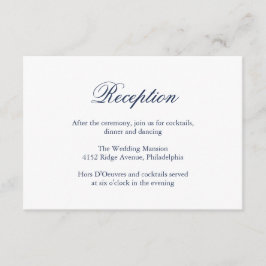 Cartão De Informações Casamento Formal Azul Marinho Tradicional Elegante