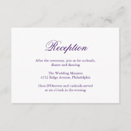 Cartão De Informações Casamento Formal De Roxo Tradicional