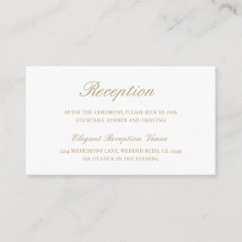 Cartão De Informações Casamento Formal Dourado Elegante Simples