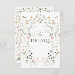 Cartão De Informações Casamento Fotográfico de Meadow Wildflower Rustic 