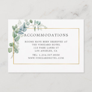 Cartão De Informações Casamento Geométrico Eucalyptus Watercolor