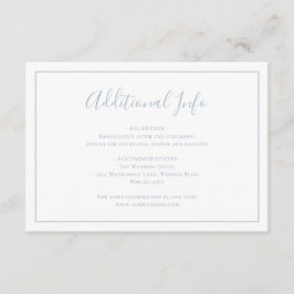 Cartão De Informações Casamento Herdeiro Azul Tradicional