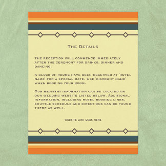 Cartão De Informações Casamento Inspirado Moderno do Médio Retro